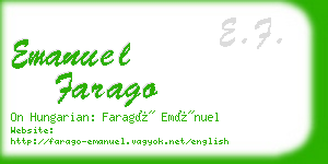 emanuel farago business card